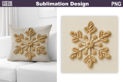 Snowflake Sublimation | Snowflake Knitted Winter Pillow Product Image 1