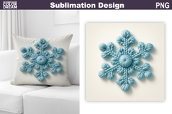 Snowflake Sublimation | Snowflake Knitted Winter Pillow Product Image 1