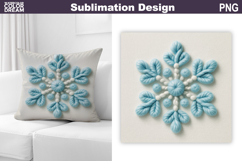Snowflake Sublimation | Snowflake Knitted Winter Pillow Product Image 1