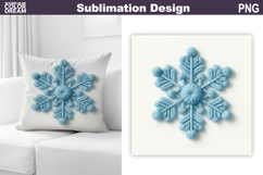 Snowflake Sublimation | Snowflake Knitted Winter Pillow Product Image 1