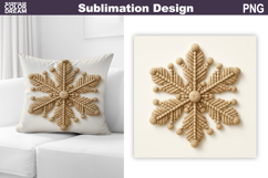 Snowflake Sublimation | Snowflake Knitted Winter Pillow Product Image 1