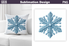 Snowflake Sublimation | Snowflake Knitted Winter Pillow Product Image 1