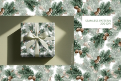 Christmas Pine Branches Seamless Pattern JPEG Product Image 1