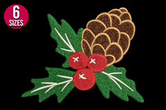 Christmas Pine Cone Machine Embroidery Design Product Image 2