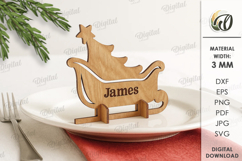 Christmas Place Name Stand Laser Cut. Christmas Decor SVG Product Image 1