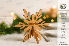 Christmas Place Name Stand Laser Cut. Christmas Decor SVG Product Image 1