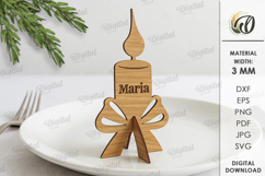 Christmas Place Name Stand Laser Cut. Christmas Decor SVG Product Image 1