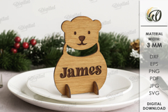 Christmas Place Name Stand Laser Cut. Christmas Decor SVG Product Image 1