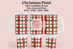 christmas plaid 40oz quencher tumbler sublimation full wrap high resolution transparant background