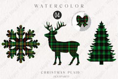 Christmas Plaid Clipart | Hand-Drawn Holiday Check PNG Product Image 1