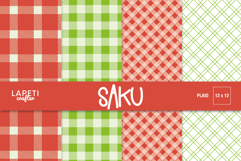 Red plaid Christmas digital paper for seasonal crafting projects.