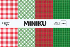 Christmas plaid digital papers in festive red green and white colors