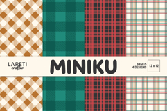 Christmas buffalo check digital paper collection