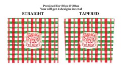 christmas plaid skinny tumbler sublimation wrap with high resolution and transparant background are for 20oz and 30oz skinny tumbler