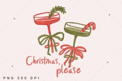 Christmas Please PNG, Retro Festive Cocktail Digital Art Product Image 1