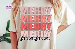 Merry Mama PNG, Pink Christmas Sublimation Design Product Image 2