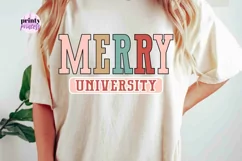 Merry University, Christmas SVG, Retro Christmas PNG, Product Image 1
