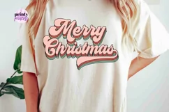 Merry Christmas Retro, Holiday SVG, Vintage Christmas PNG Product Image 2