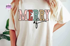 Merry AF, Christmas SVG, Sarcastic Christmas PNG, Cut File Product Image 3