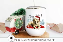 christmas png with santa labrador shown on a tumbler