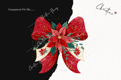Poinsettia Bow Clipart | Christmas PNG Product Image 2