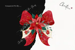 Poinsettia Bow Clipart | Christmas PNG Product Image 2