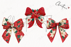 Poinsettia Bow Clipart | Christmas PNG Product Image 3