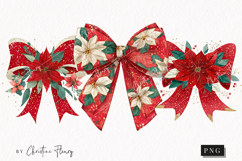 Poinsettia Bow Clipart | Christmas PNG Product Image 1
