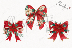 Poinsettia Bow Clipart | Christmas PNG Product Image 3