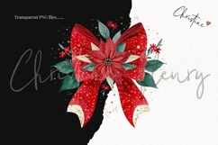 Poinsettia Bows Clipart Bundle Product Image 3