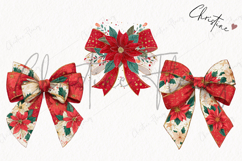 Poinsettia Bow Clipart | Christmas PNG Product Image 3