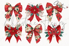 Poinsettia Bows Clipart Bundle Product Image 4