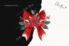 Poinsettia Bow Clipart | Christmas PNG Product Image 2