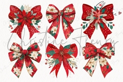 Poinsettia Bows Clipart Bundle Product Image 5