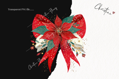 Poinsettia Bow Clipart | Christmas PNG Product Image 2