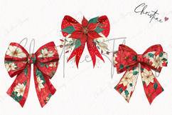 Poinsettia Bow Clipart | Christmas PNG Product Image 3