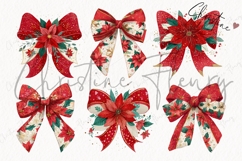 Poinsettia Bows Clipart Bundle Product Image 6