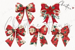 Poinsettia Bows Clipart Bundle Product Image 7