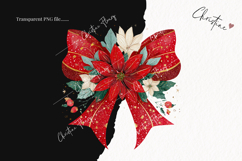 Poinsettia Bow Clipart | Christmas PNG Product Image 2