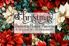 Christmas Backgrounds, Christmas Poinsettia Flower Patterns Product Image 1