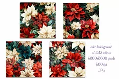 Christmas Backgrounds, Christmas Poinsettia Flower Patterns Product Image 2