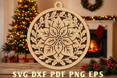 Christmas Poinsettia Laser Cut SVG Product Image 1