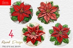 3d Christmas Red Poinsettia|Round Shape Christmas Design Product Image 1
