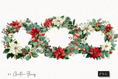 Poinsettia Wreath Clipart | Christmas PNG Product Image 1