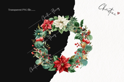 Poinsettia Wreath Clipart | Christmas PNG Product Image 2