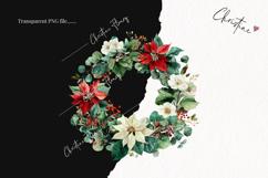 Poinsettia Wreath Clipart | Christmas PNG Product Image 2