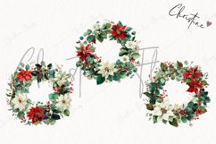 Poinsettia Wreath Clipart | Christmas PNG Product Image 3
