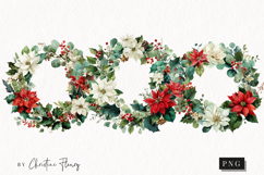 Poinsettia Wreath Clipart | Christmas PNG Product Image 1