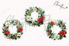 Poinsettia Wreath Clipart | Christmas PNG Product Image 3