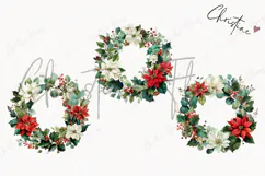 Poinsettia Wreath Clipart | Christmas PNG Product Image 3
